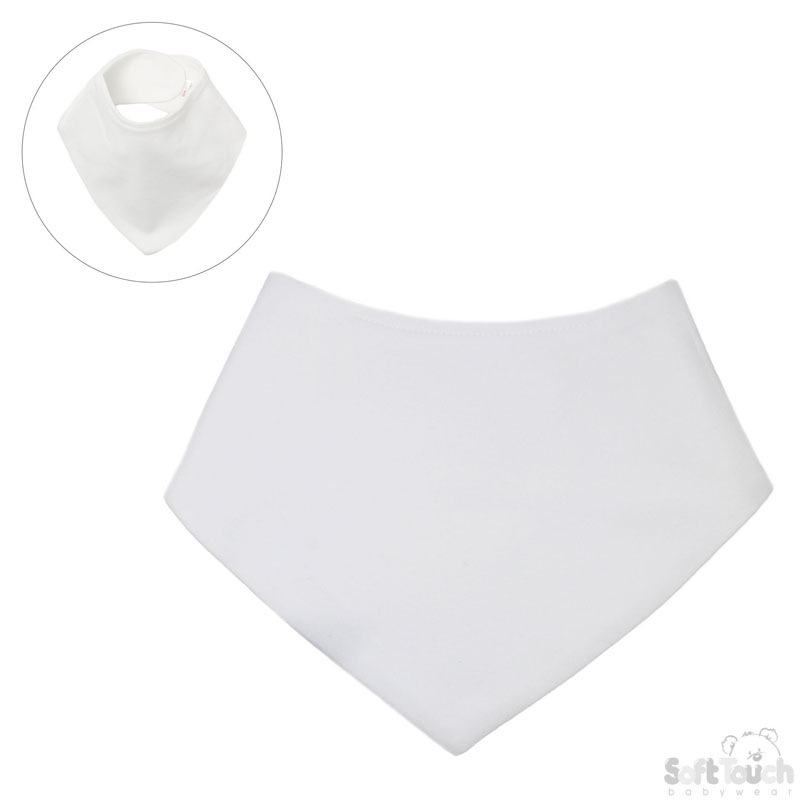 Plain White Bandana Bibs No. BB500-W