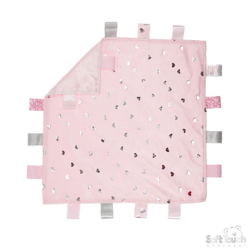 Pink W/Silver Hearts Comforter No. BC20-P