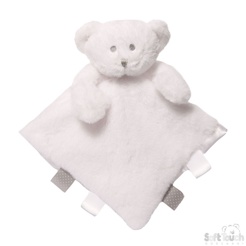 Plush White Bear Comforter W/Ribbons No. BC25-W-20