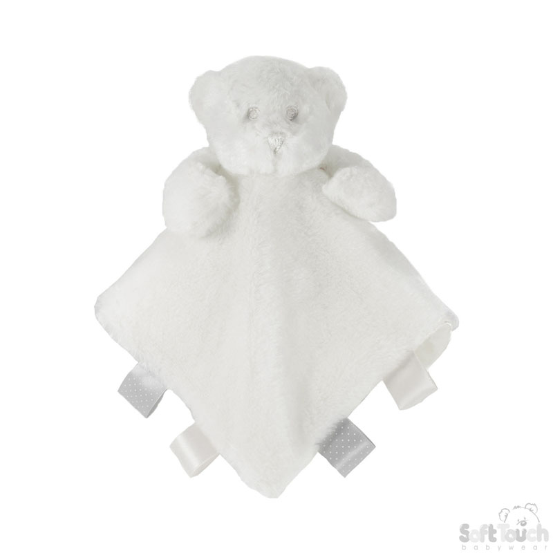 Plush White Bear Comforter W/Ribbons No. BC25-W