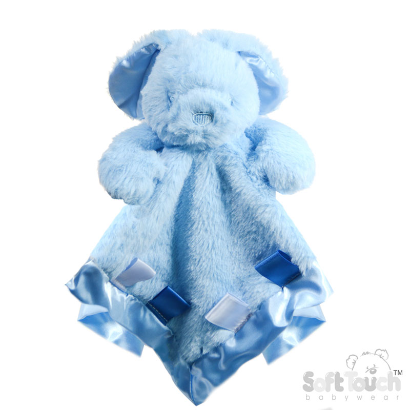 Blue Plush Bunny Comforter W/Ribbons No. BC26-B