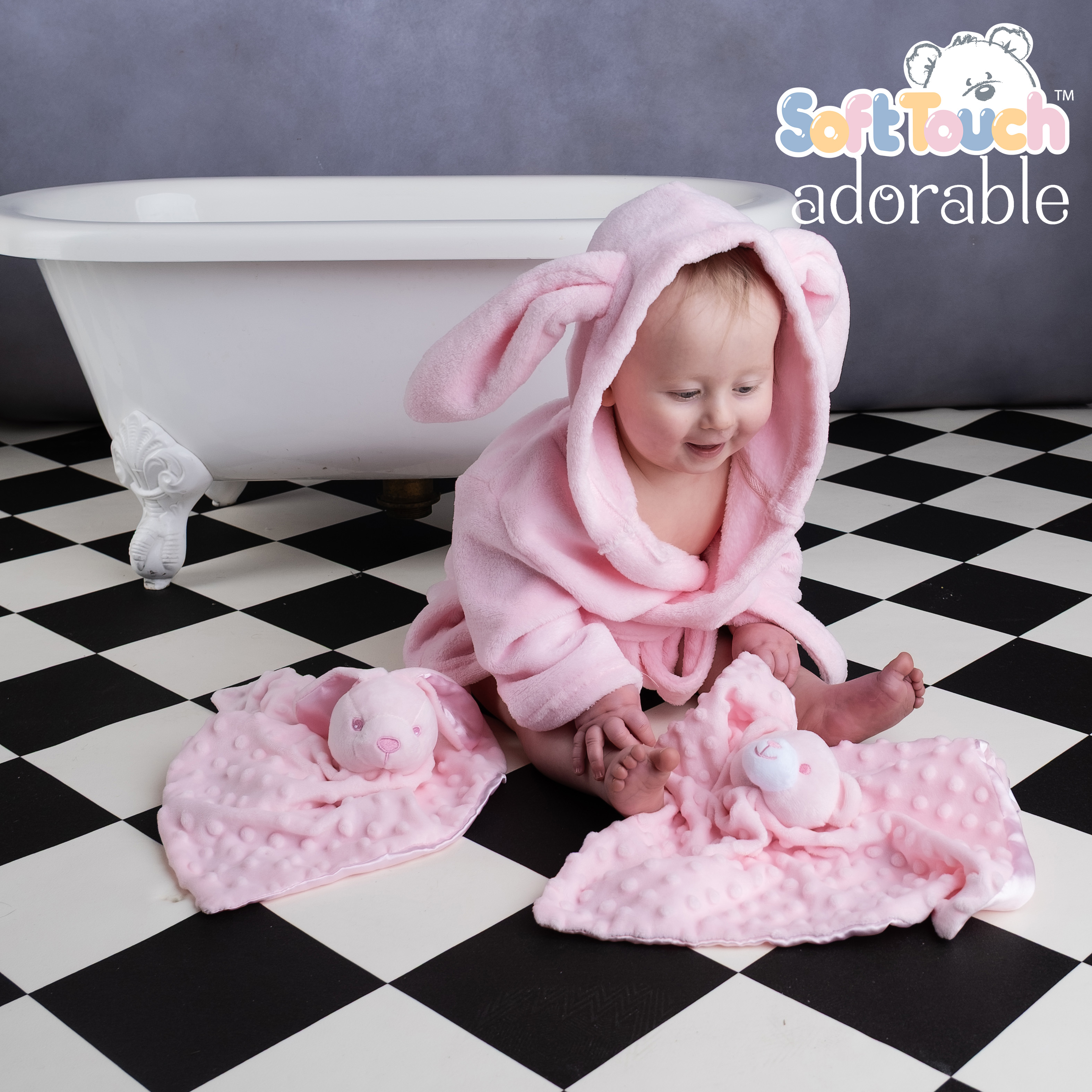Pink Bubble Bunny Comforter No. BC32-P