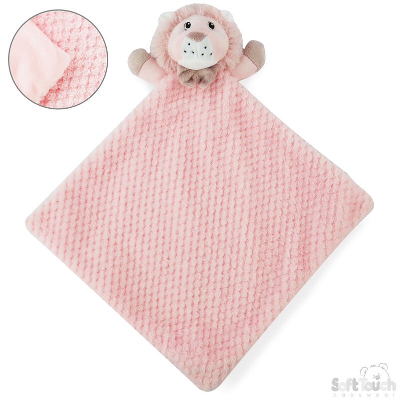 Pink Waffle/Mink Lion Comforter w/Bow : BC46-P