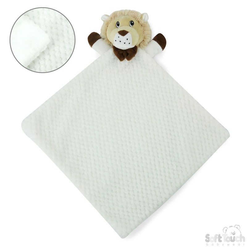 White Waffle/Mink Lion Comforter w/Bow: BC46-W