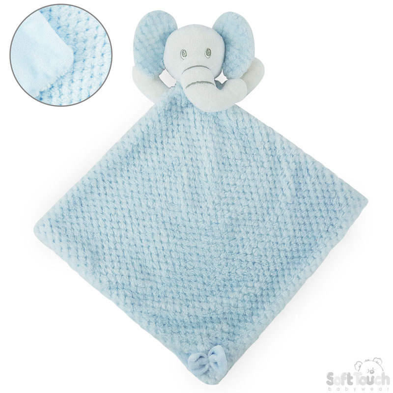 Blue Waffle/Mink Elephant Comforter w/Crinkly Ears: BC48-B