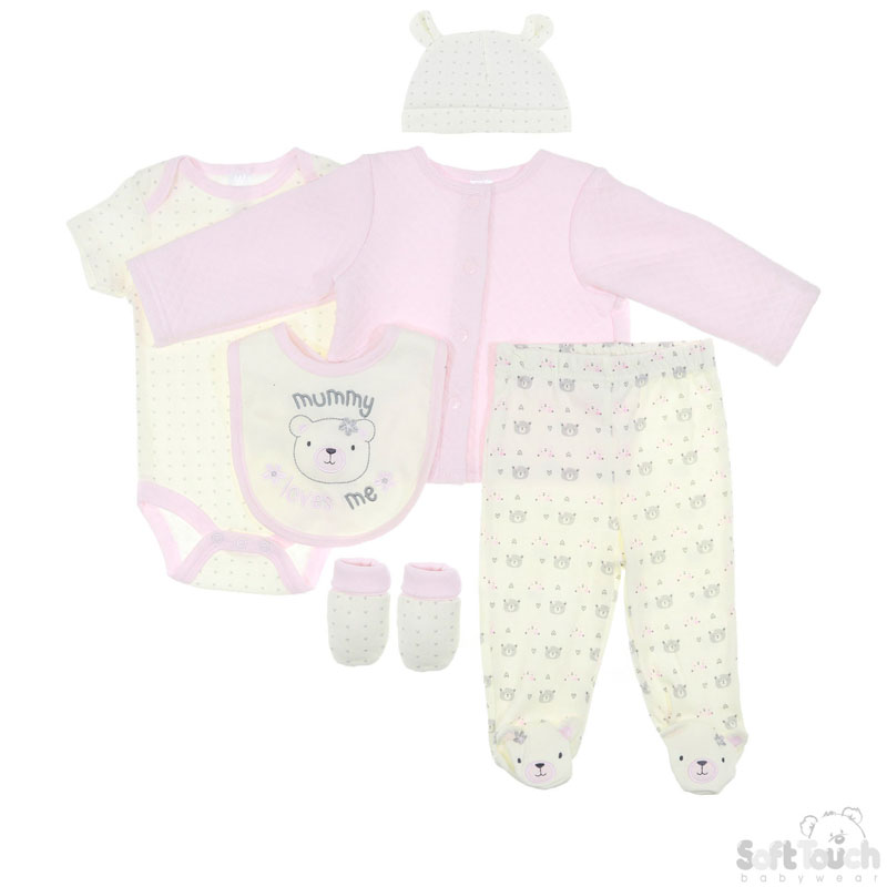 Girls 6 Pc Quilted Garment Set No. BG102