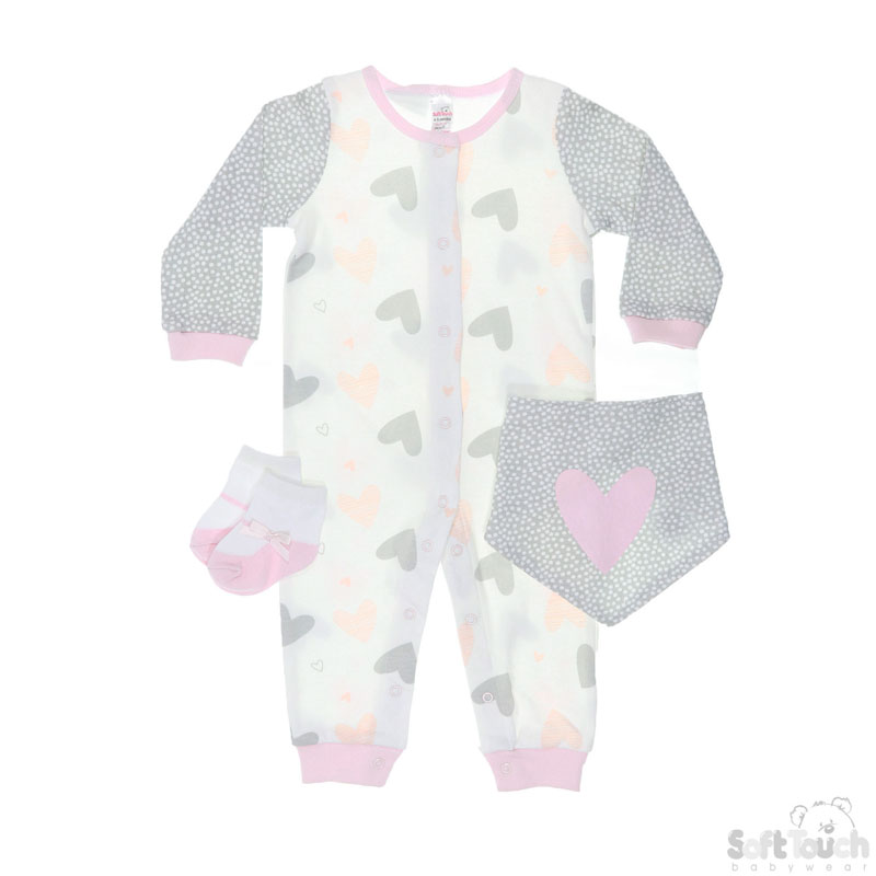 Sleepsuit, Bandana Bib & Socks Set No.BG110