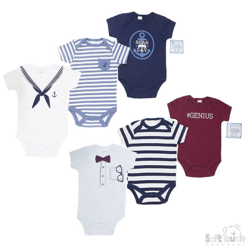 Boys 3 Pack Bodysuits BG116