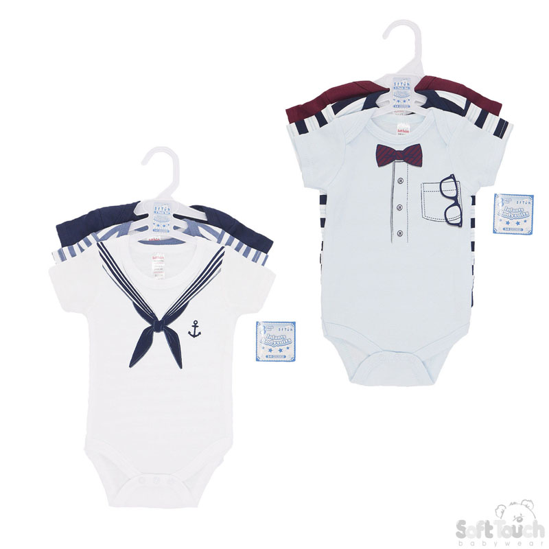 Boys 3 Pack Bodysuits BG116