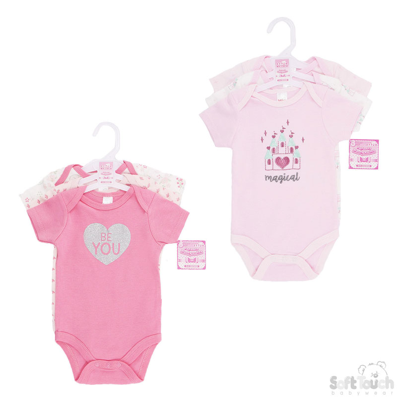 Girls 3 Pack Bodysuits: BG122