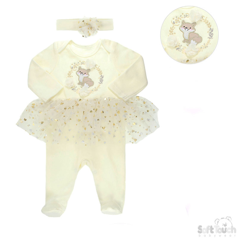 Girls Fox Sleepsuit/Headband Set No. BG138-C