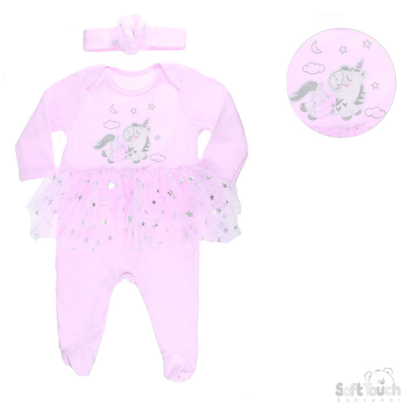 Girls Unicorn Sleepsuit/Headband Set No. BG138-P