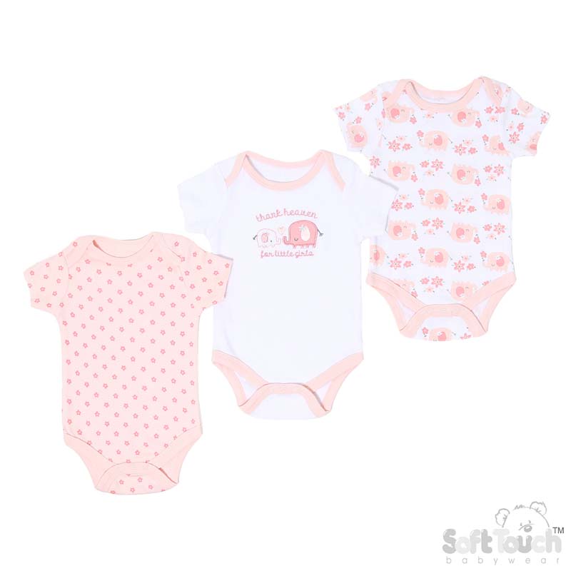 Girls 3 Pack Bodysuits : Thank Heaven. BG202