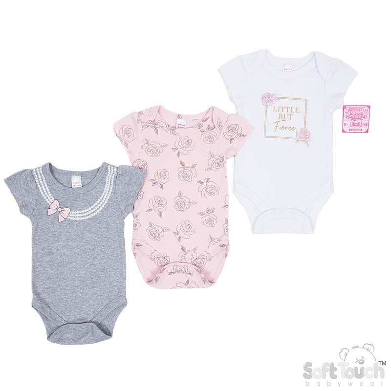 Girls 3 Pack Bodysuits : Fierce No. BG212