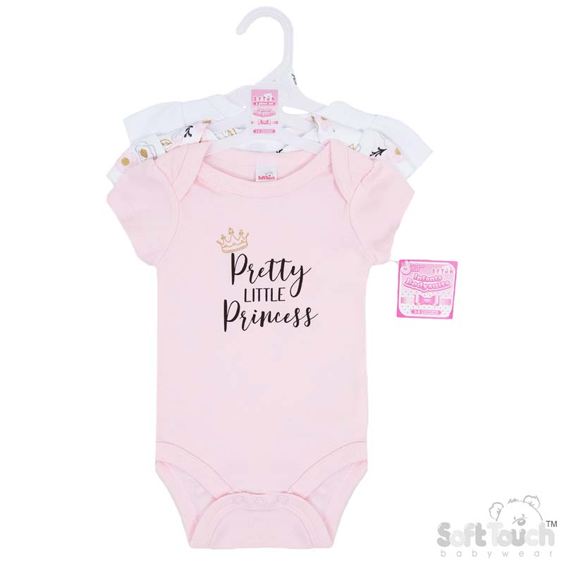 Girls 3 Pack Bodysuit : Princess No. BG214