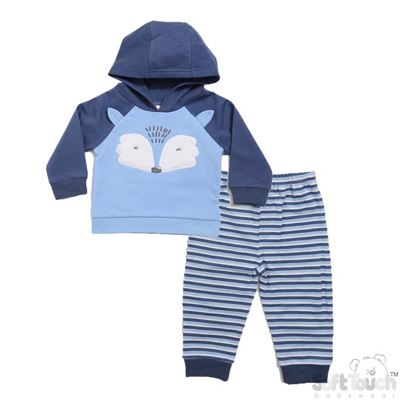 Blue 2 Piece Hooded Tracksuit Set: BG304