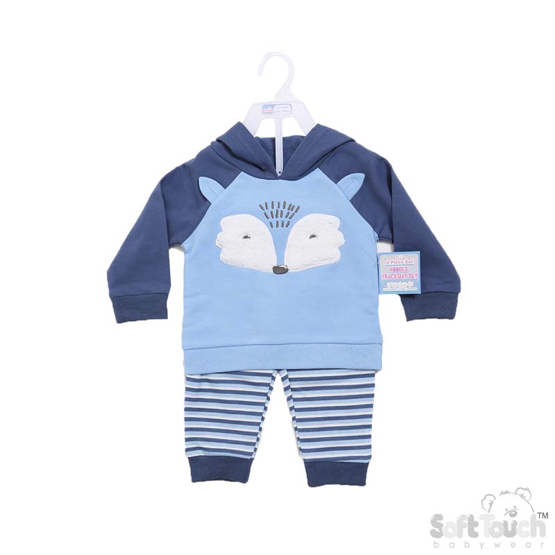 Blue 2 Piece Hooded Tracksuit Set: BG304