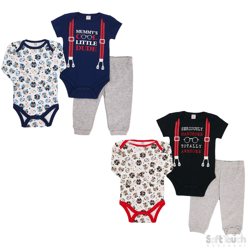 Boys 2 Bodysuits & Pants Set: BG32