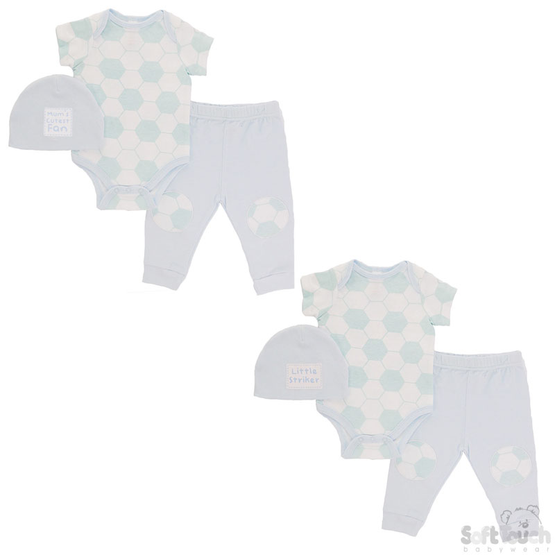 Football' 3 Pc Set : Hat, Bodysuit & Pants No.BG34