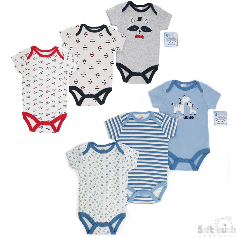 Boys 3 Pack Bodysuits: BG46
