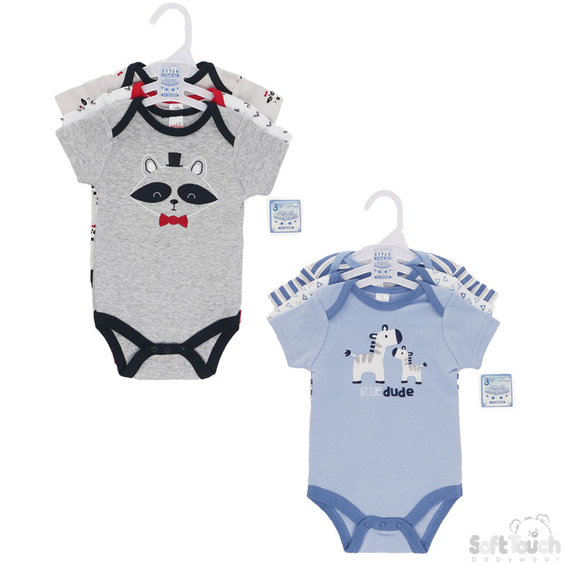 Boys 3 Pack Bodysuits: BG46