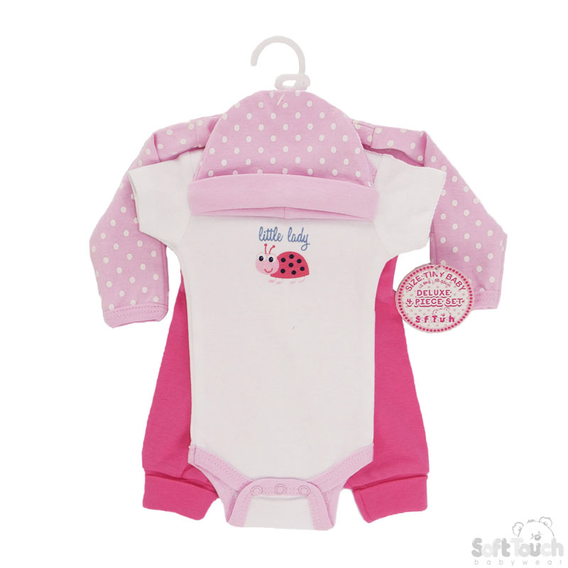 Girls Tiny Baby 4 Pc Garment Set No. BG88