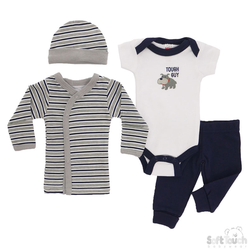 Tiny Baby Boys 4 Piece Garment Set: BG90