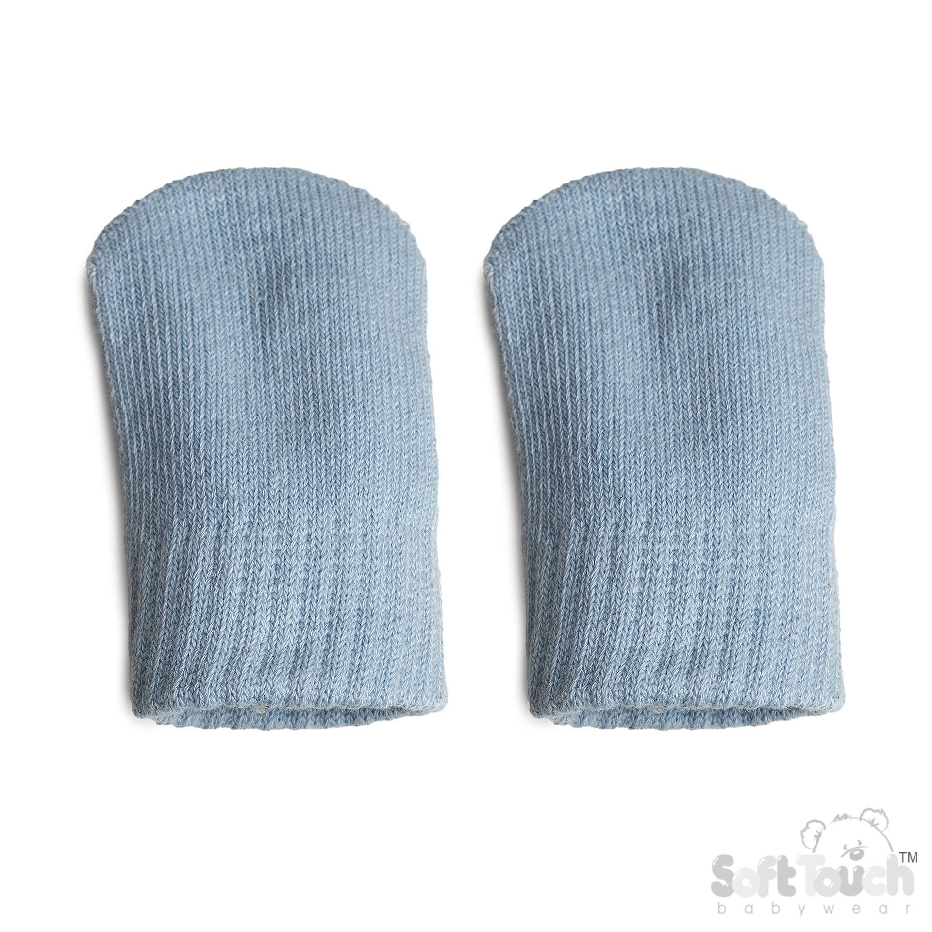 Blue Infant (NB-12m) Brushed Cotton Mittens No BM704-C-B