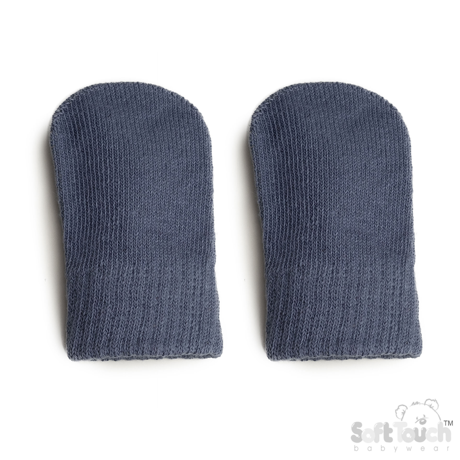 Dusty Blue Infant (NB-12m) Brushed Cotton Mittens No BM704-C-DB