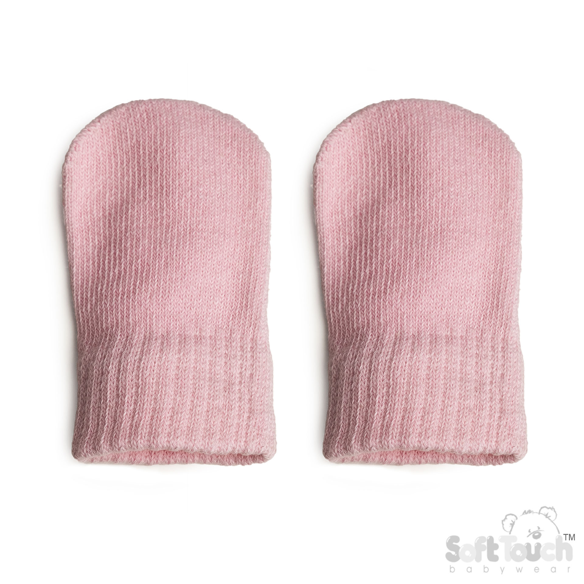 Pink Infant (NB-12m) Brushed Cotton Mittens No BM704-C-P