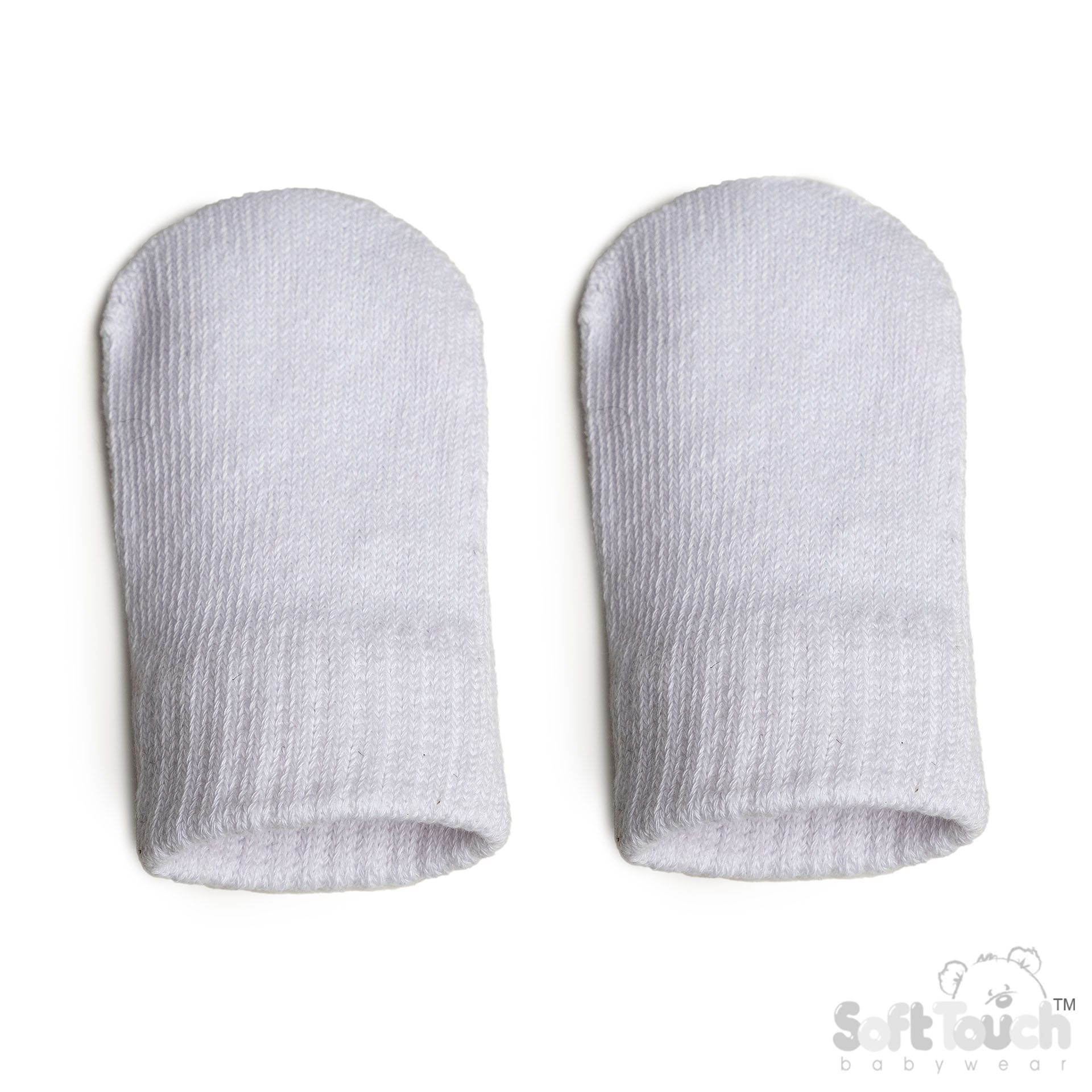 White Infant (NB-12m) Brushed Cotton Mittens No BM704-C-W