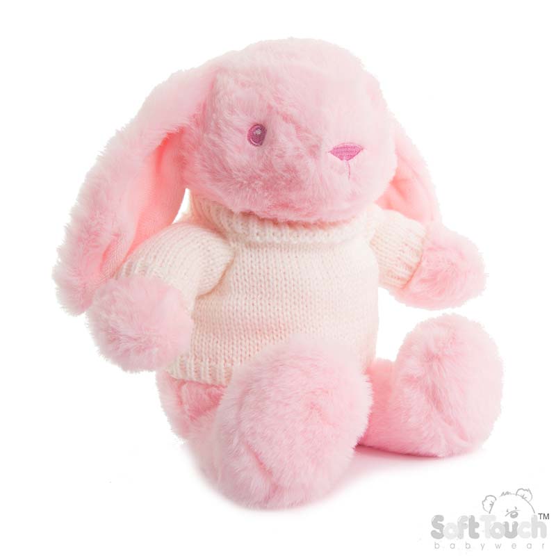 20cm Pink Bunny W/Sweater BU320-P