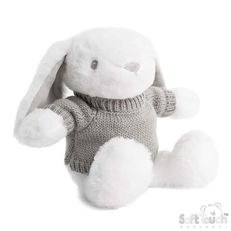 20cm White Rabbit W/Sweater No. BU320-W