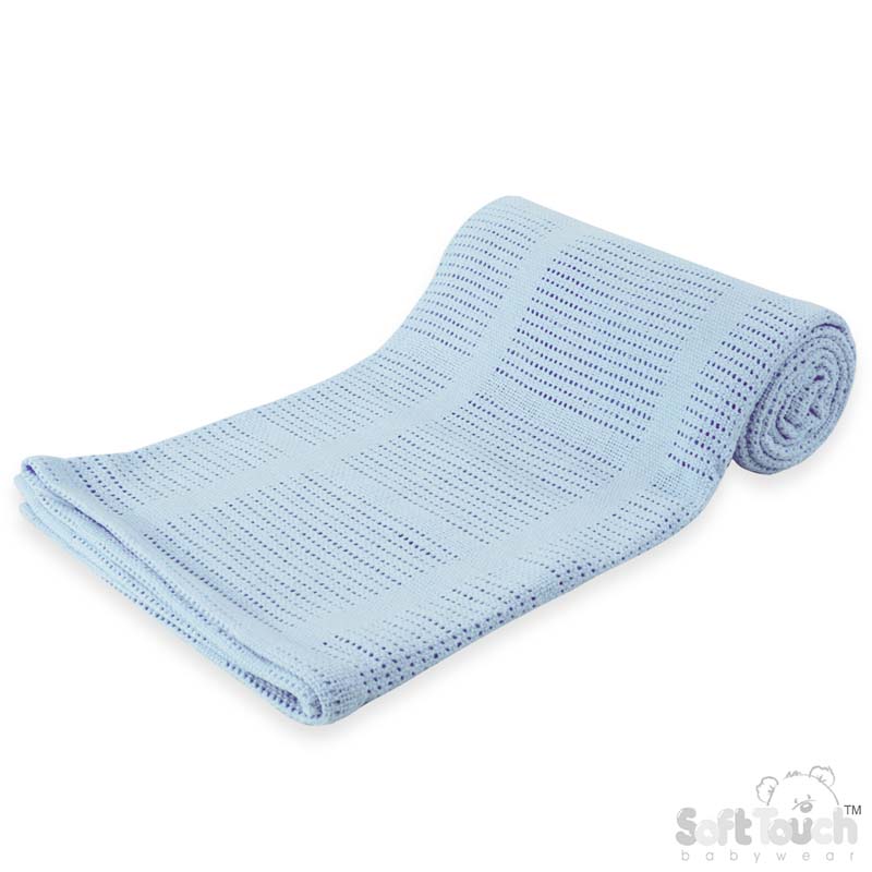 Blue Cot Cellular Cotton Baby Blanket : CBC56-B