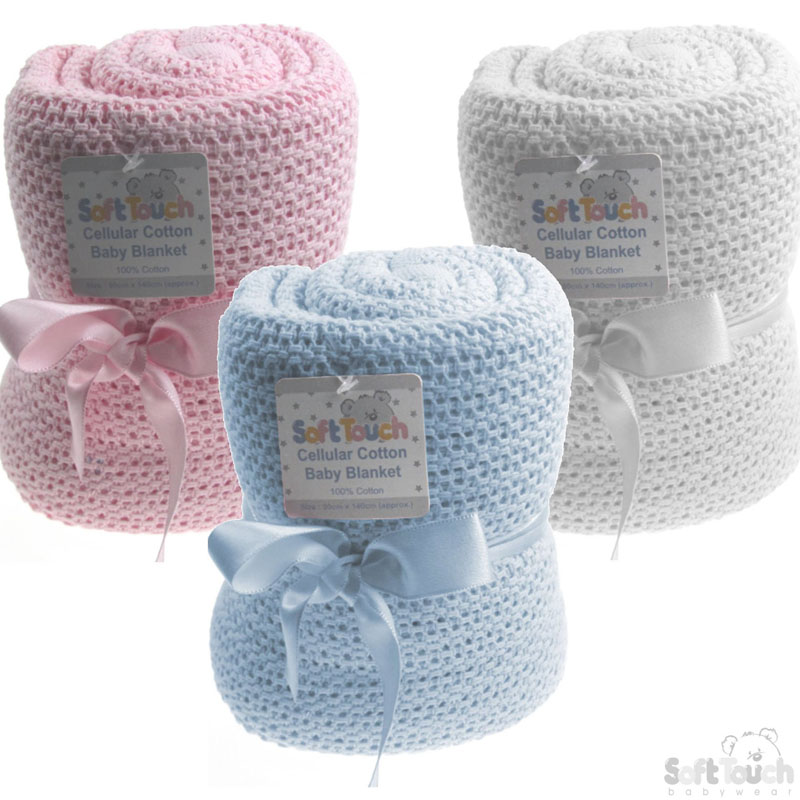 W/P/B Cotton Cot Blanket No. CBC64-BP