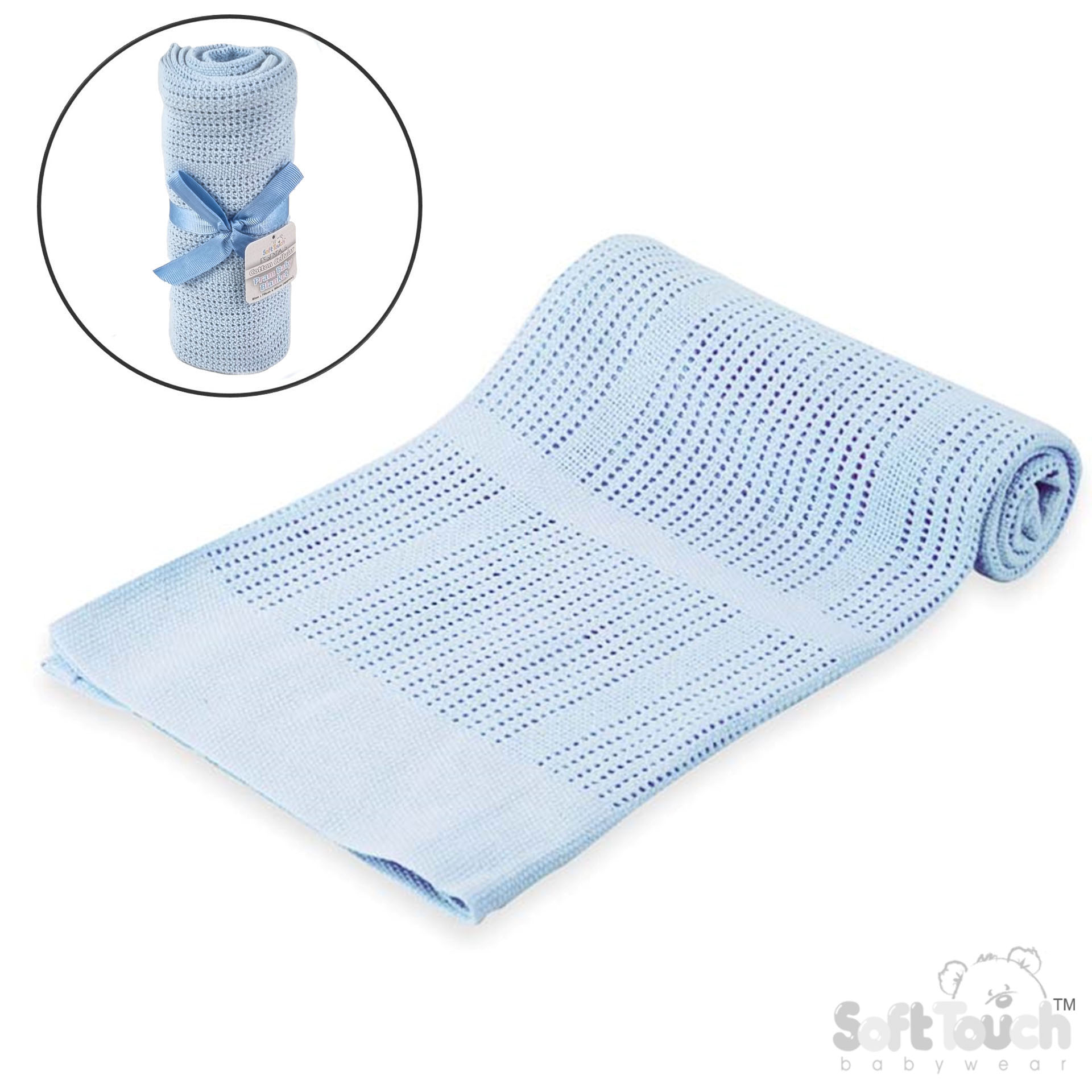Blue Cellular Cotton Blanket No. CBP51-B