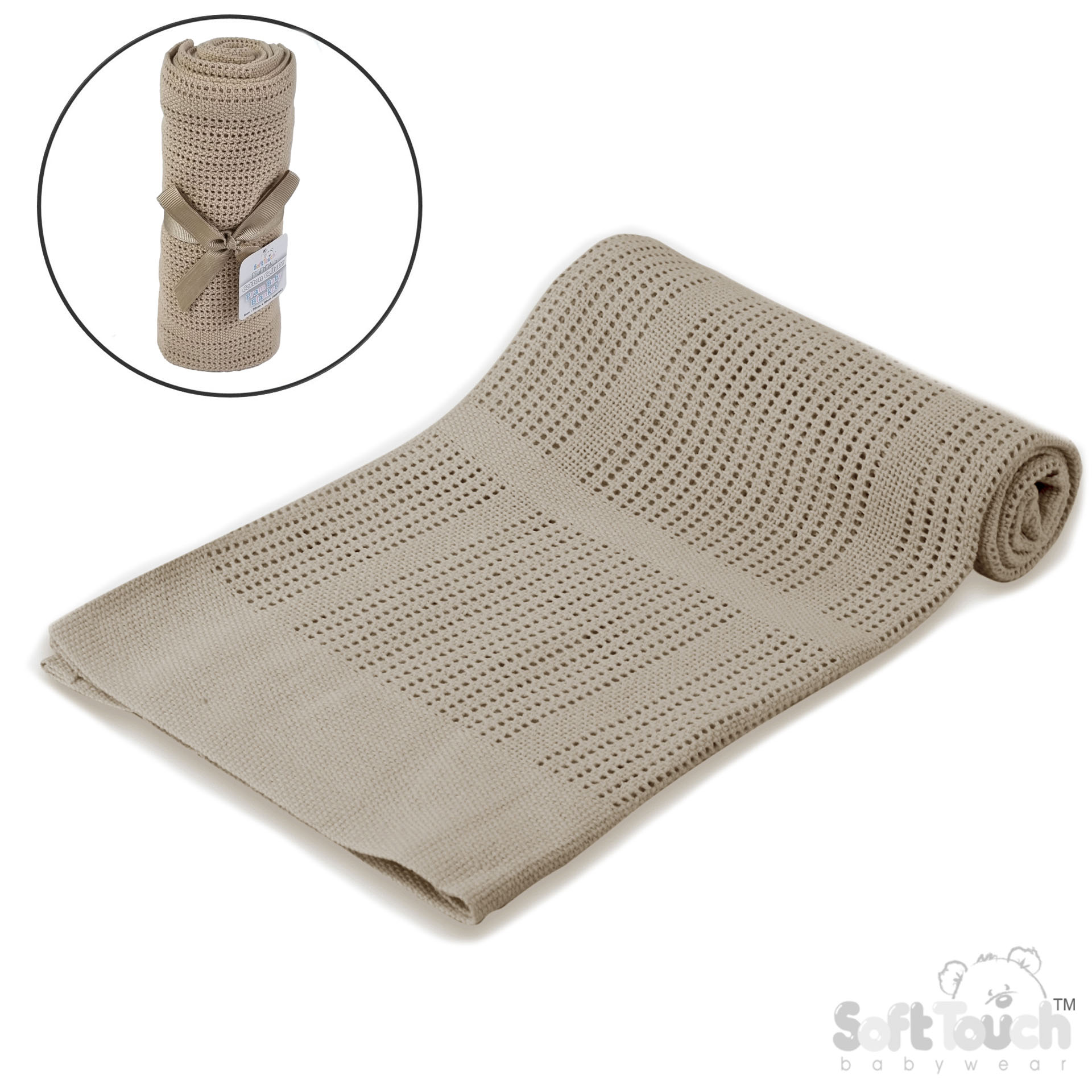 Coffee Cellular Cotton Blanket No. CBP51-COF