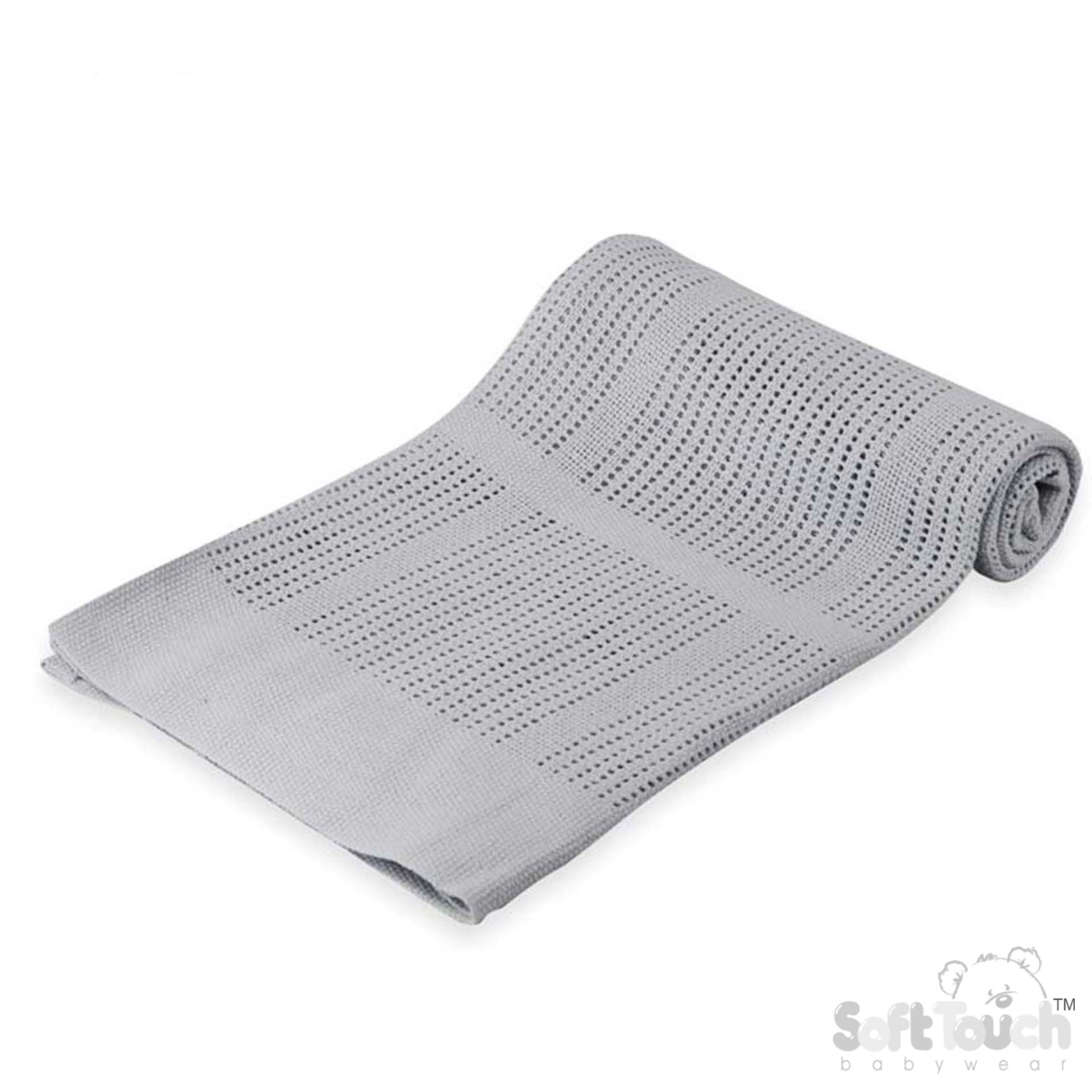 Grey Cellular Cotton Baby Blanket : CBP51-G