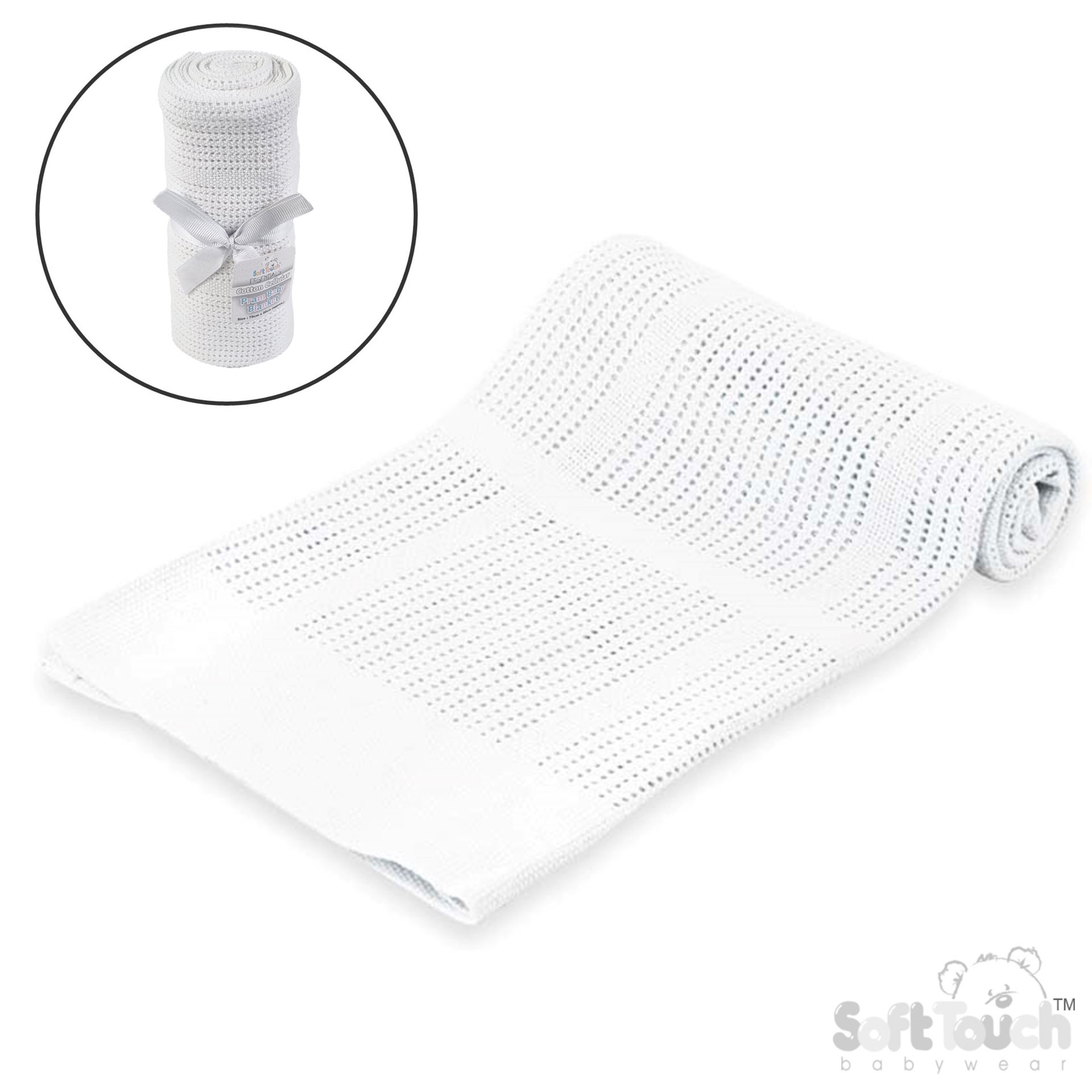 White Cellular Cotton Blanket No. CBP51-W