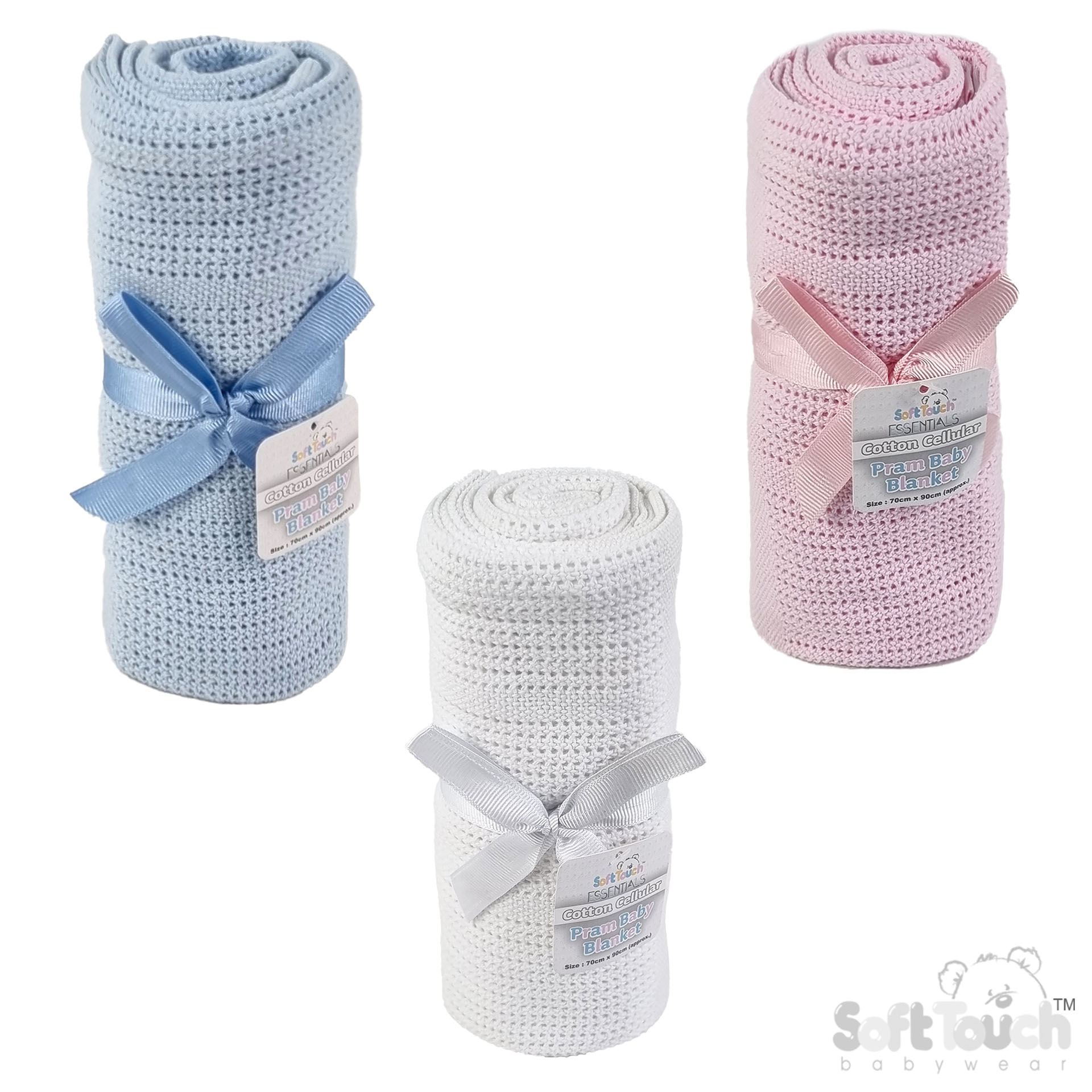 W/P/B Cellular Cotton Blanket No. CBP51-BP