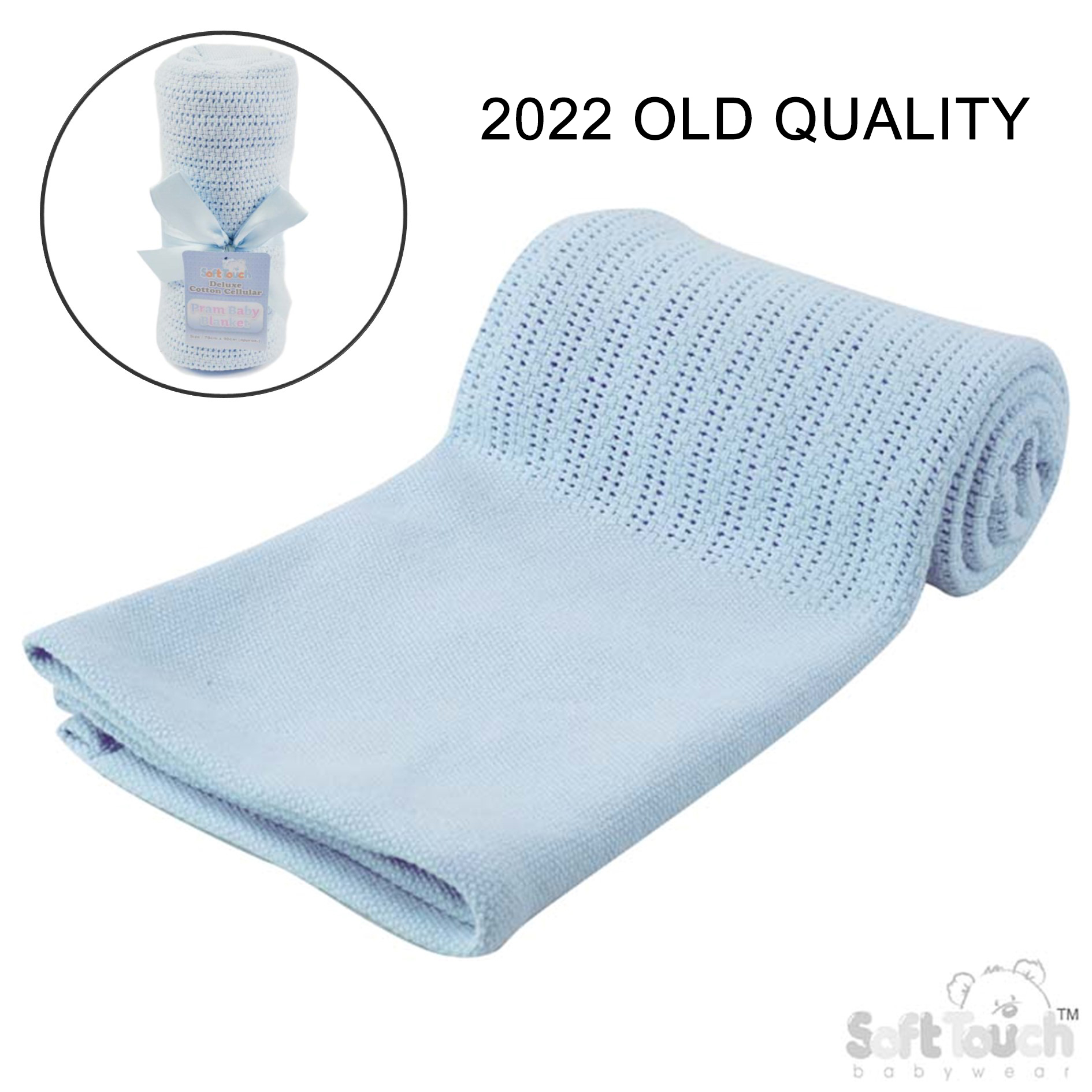 Blue Deluxe Personalisation Cotton Baby Blanket: CBP60-B-2022