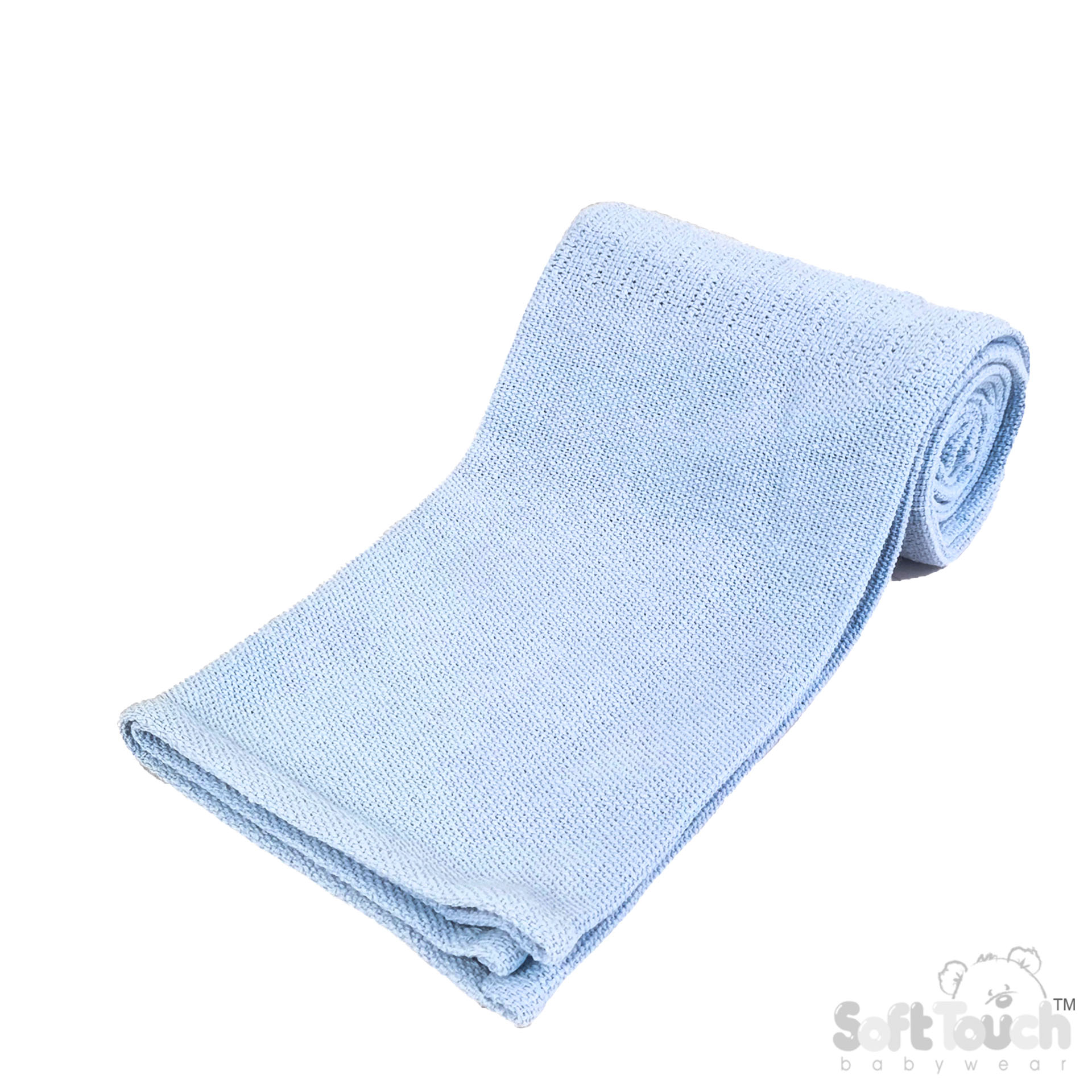 Blue Deluxe Personalisation Cotton Baby Blanket: CBP60-B