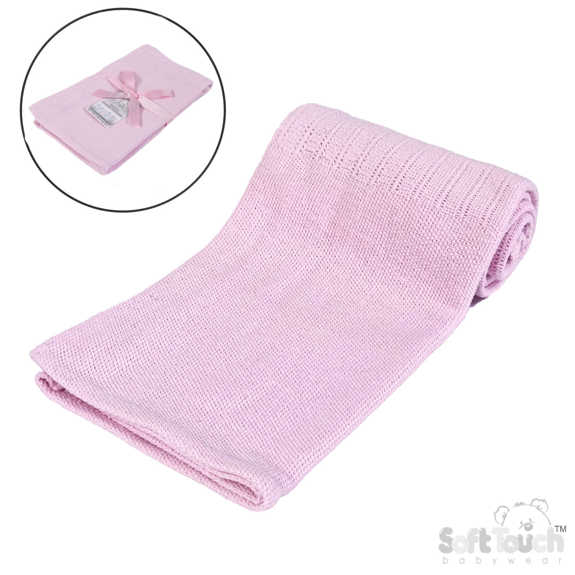 Pink Deluxe Personalisation Cotton Baby Blanket: CBP60-P