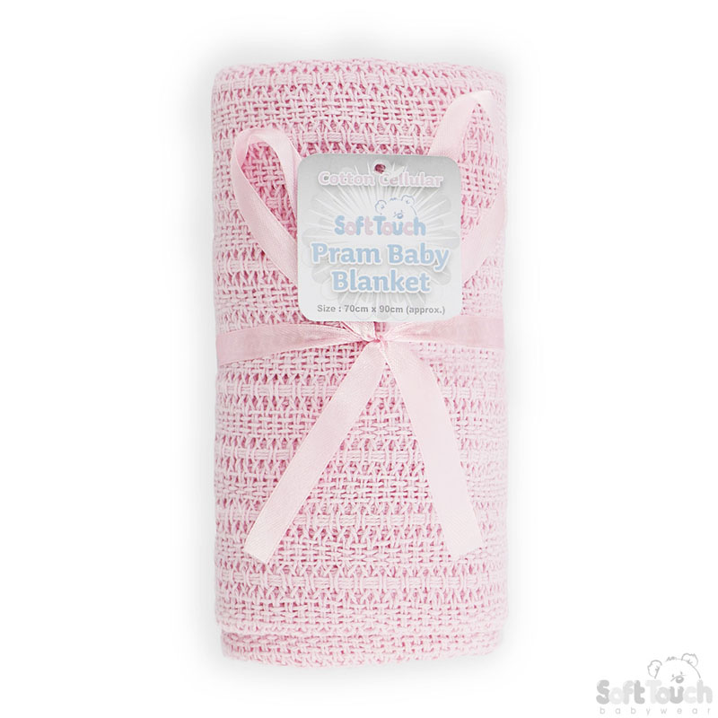 Pink Cotton Pram Blanket No. CBP62-BP-P