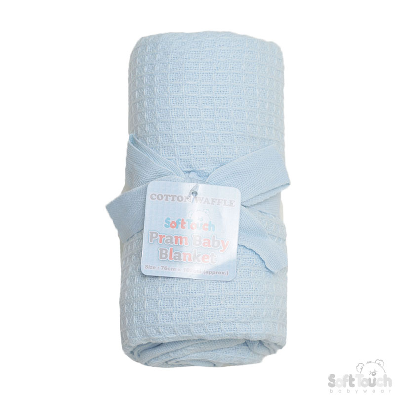 Blue Waffle Cotton Blanket No. CBP75-BP-B