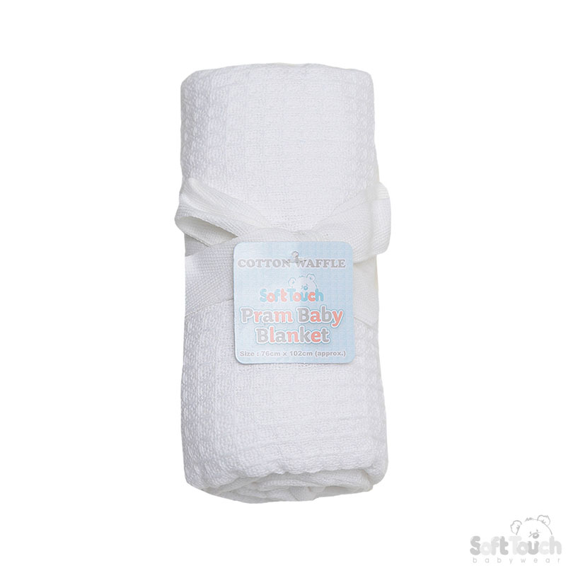 White Waffle Cotton Blanket No. CBP75-BP-W