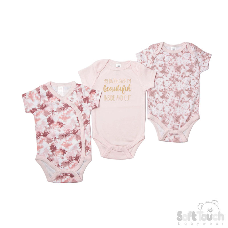 3 Assorted Bodysuits : CC01-BS-0-3m (Tye Dye)