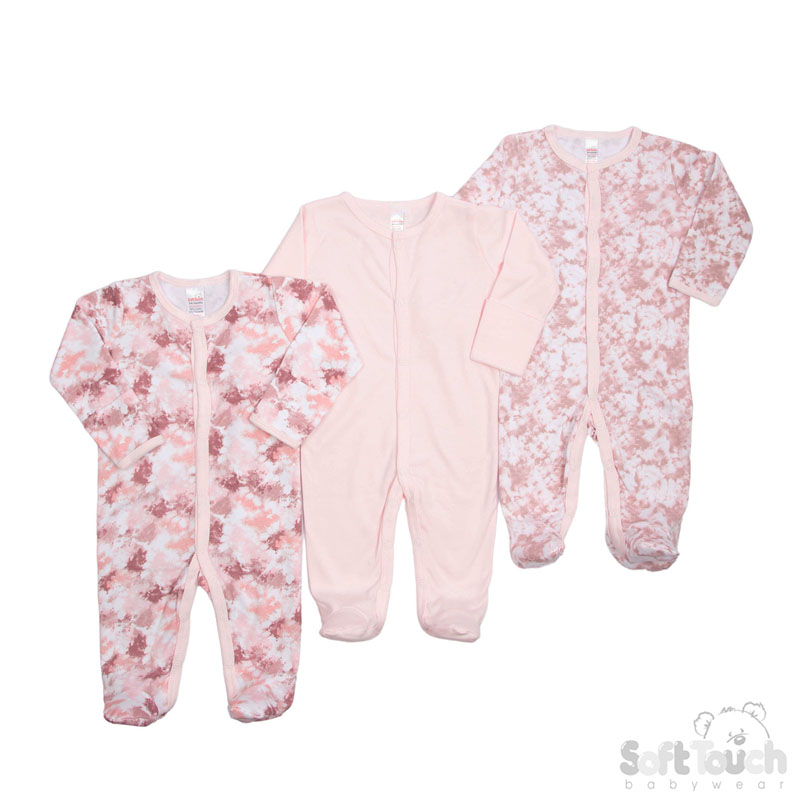 3 Assorted Sleepsuits : CC01-SS-0-3m (Tye Dye)