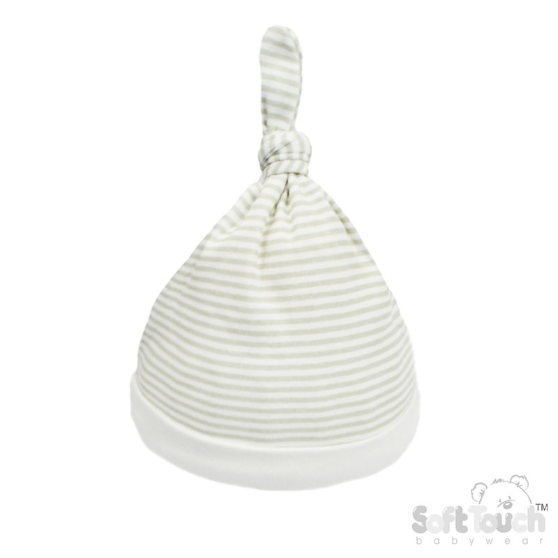 Printed 'Grey Striped' Knotty Hat No. CC07-H