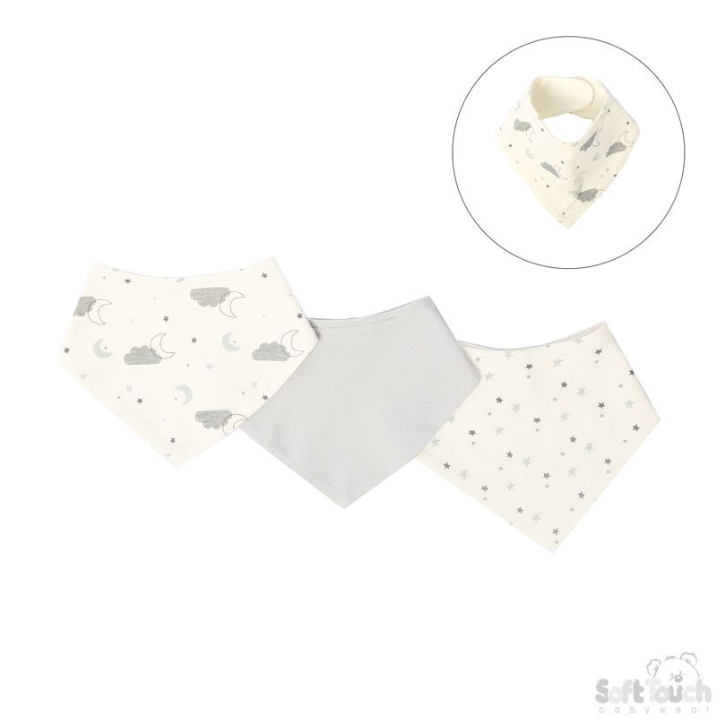 3 Pack Bandana Bib Set: CC100-B